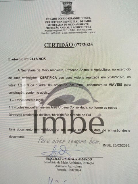 Terreno com 1200m², no bairro Mariluz em Imbé